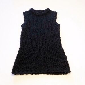 J BRAND Women’s Black Knit Sleeveless Wool Blend Size  L Capsule Wardrobe Chunky